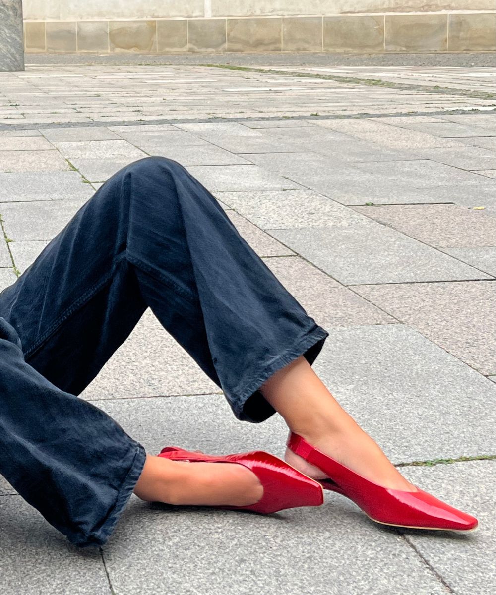 Eleonora 35 slingback stiletter, rød lak