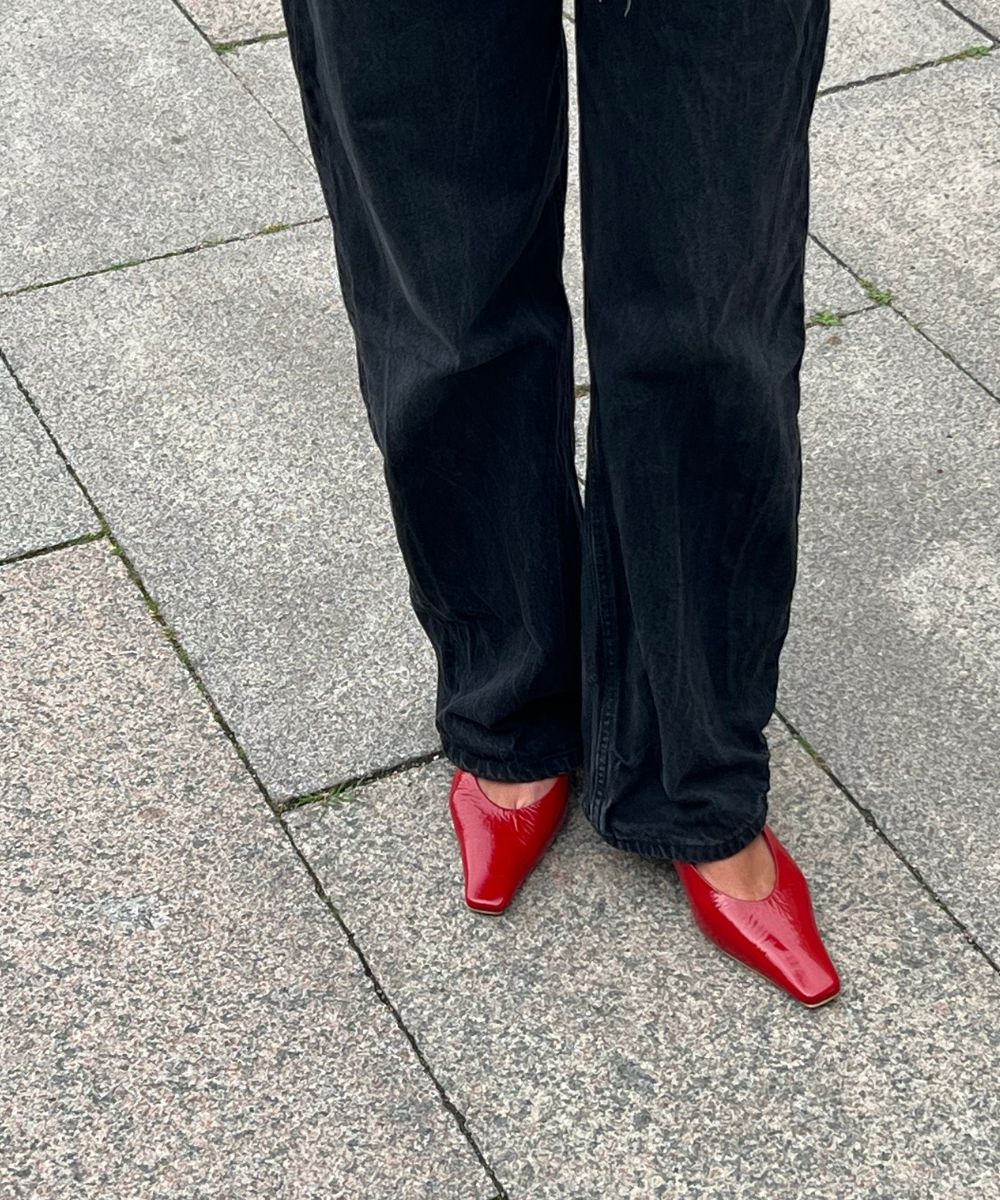 Eleonora 35 slingback stiletter, rød lak