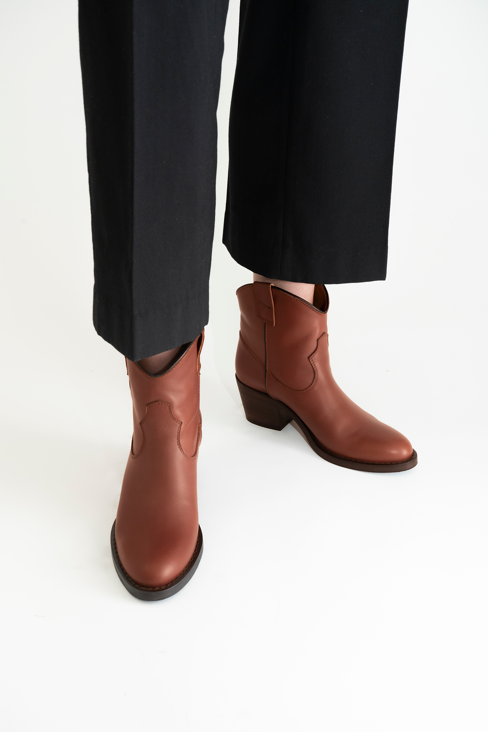 Anna, Brown Leather, Boots