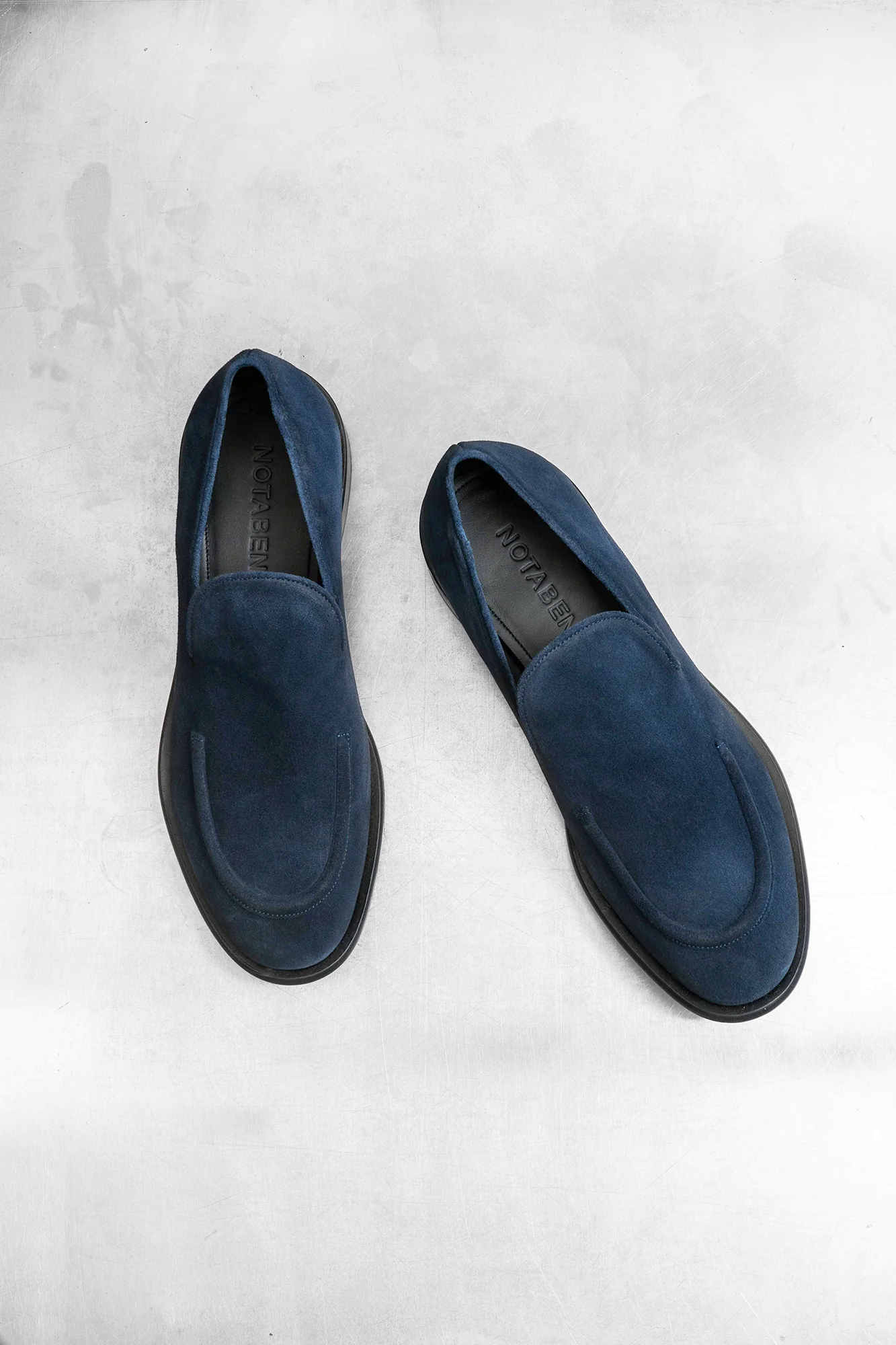 Antonio loafers, blå ruskind