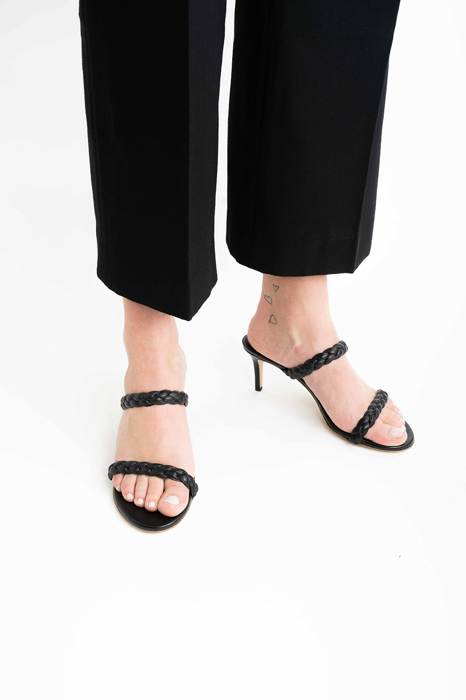 Ortensia 60 sandaler, sort læder