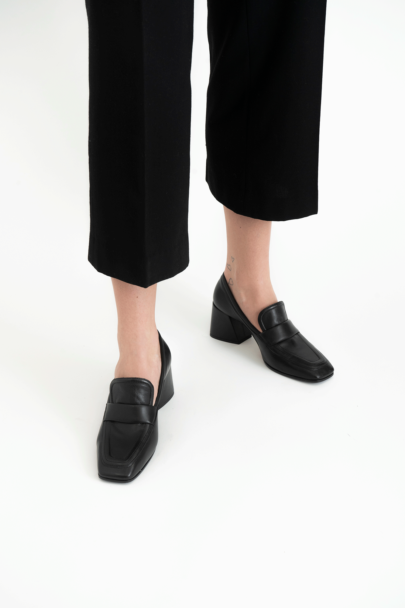 Esther, Black Leather, Loafers