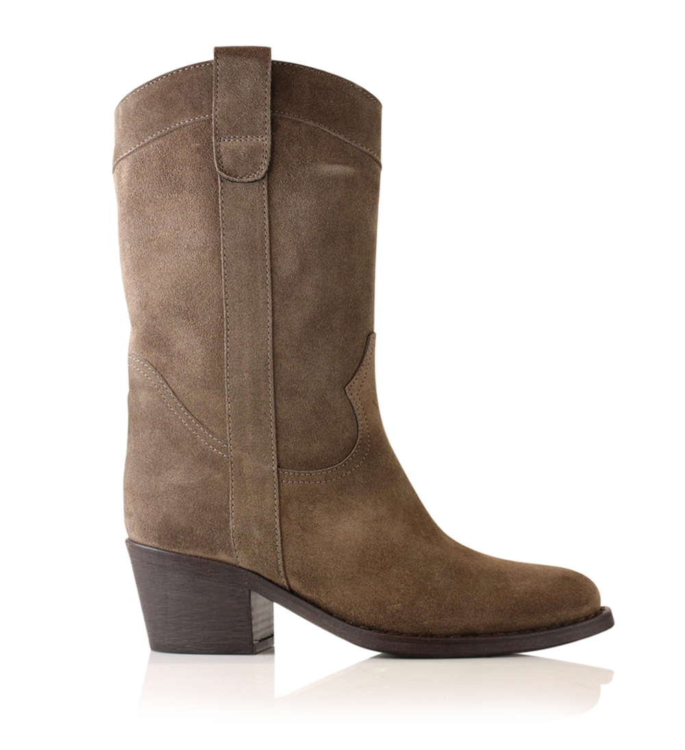 Andrea, Gray Suede, Boots