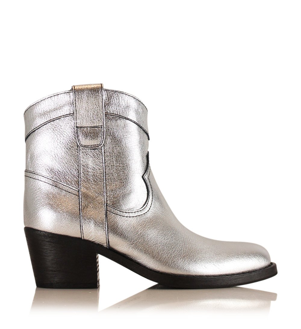 Annika, Silver Leather, Boots