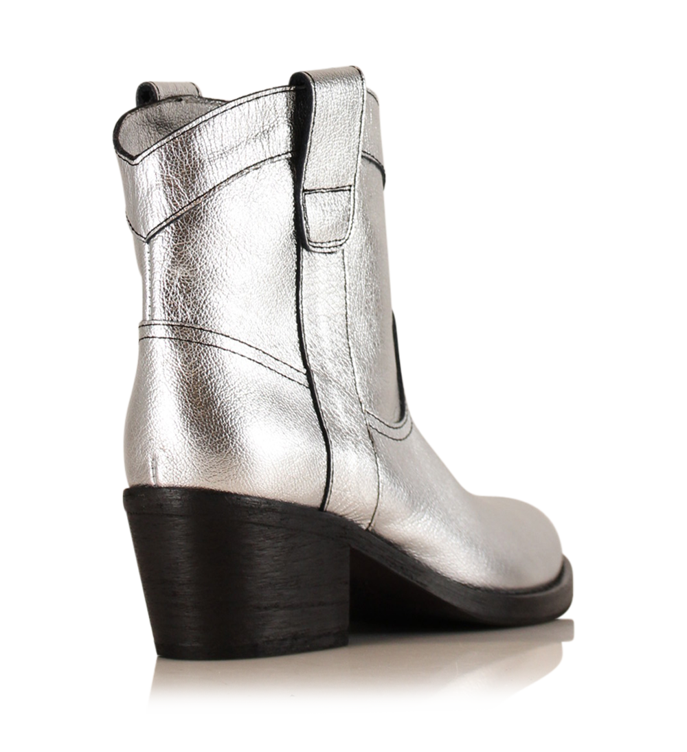 Annika, Silver Leather, Boots