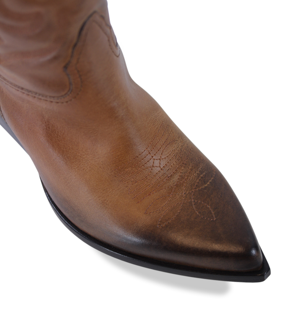Darcy, Brown Leather, Boots