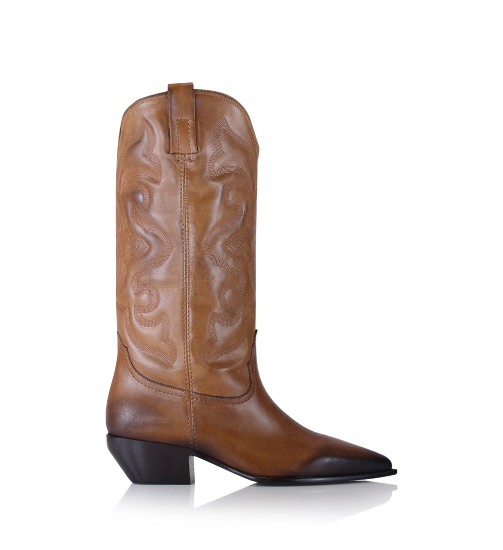 Dorothea cowboy boots, brown leather