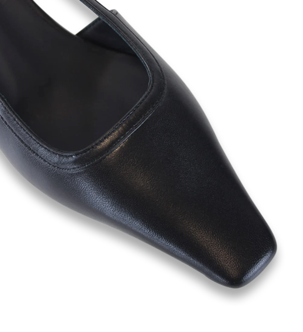 Elena 35 slingback stilettos, black leather