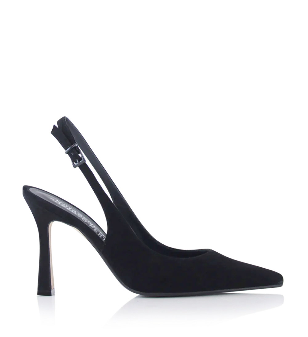 Emilia 90 slingback stilettos, black suede