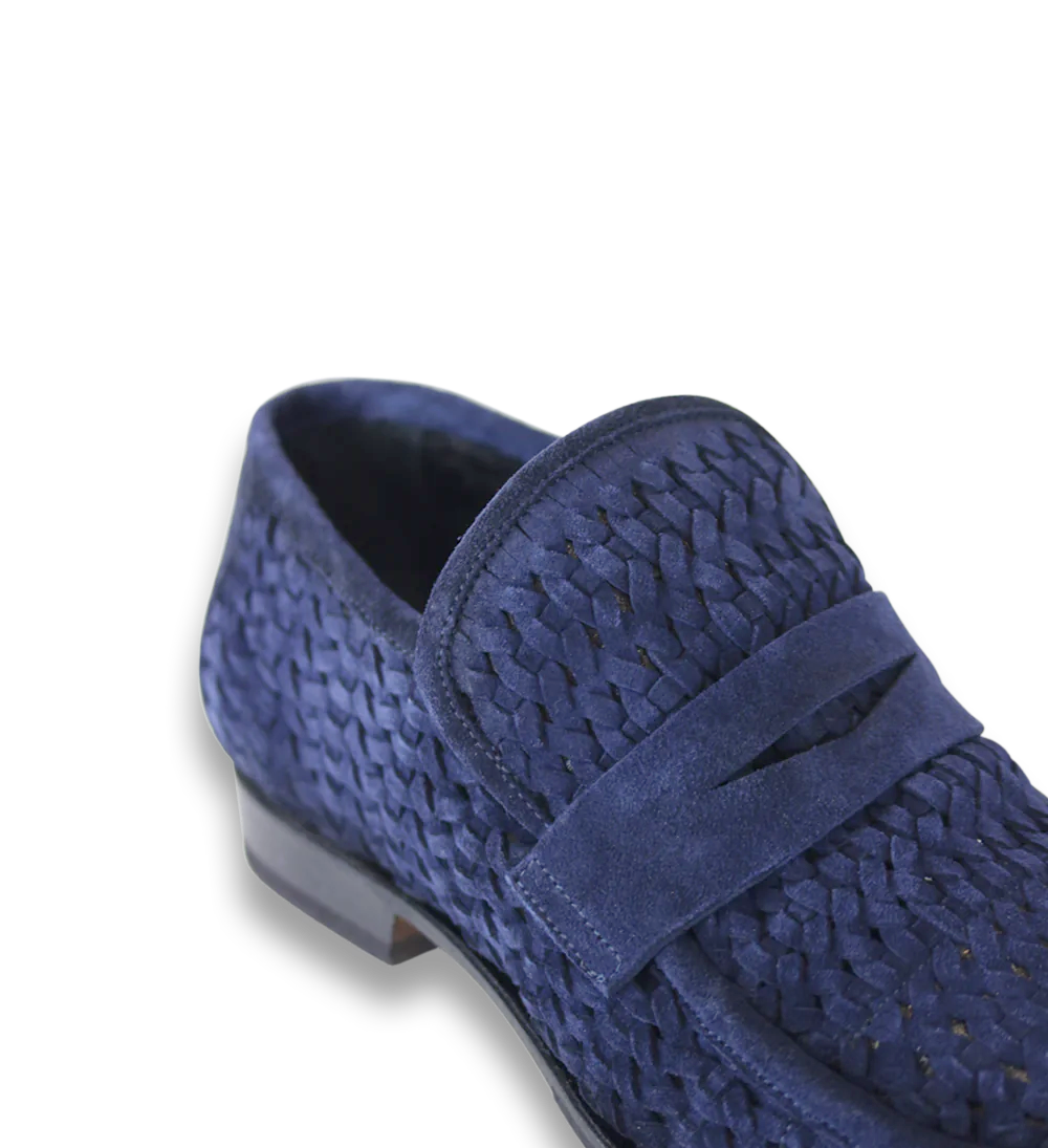 Enrico loafers, blå ruskind