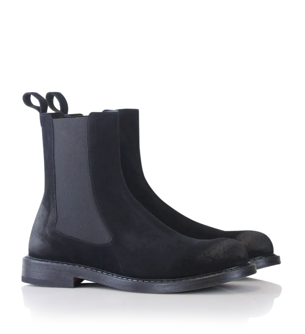Manual Chelsea Boots, Black Suede