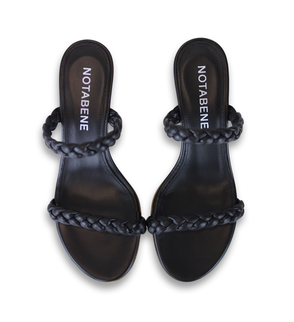 Ortensia 60 sandals, black leather