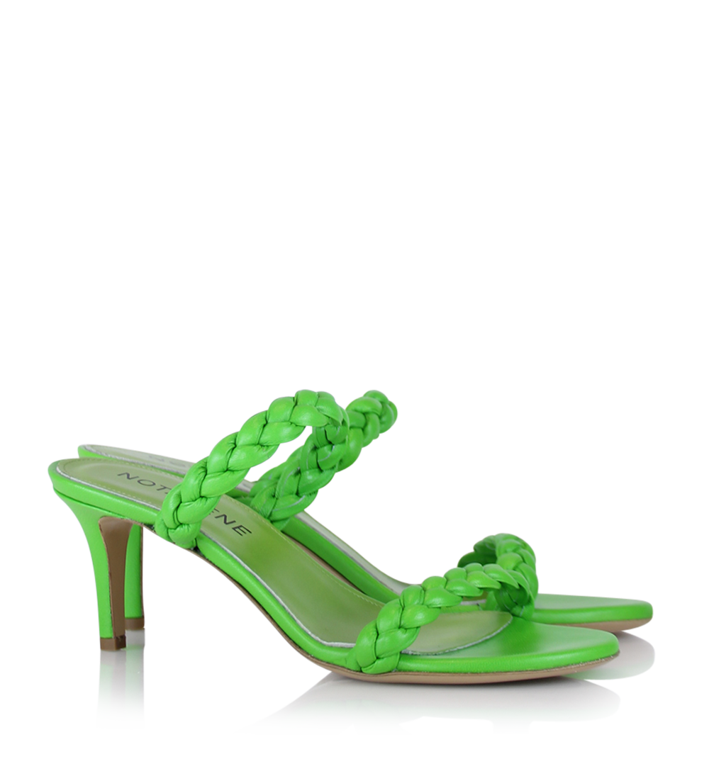 Ortensia 60 sandaler, grøn læder