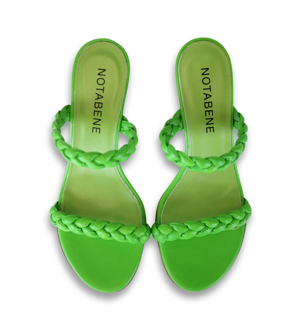 Ortensia 60 sandals, green leather