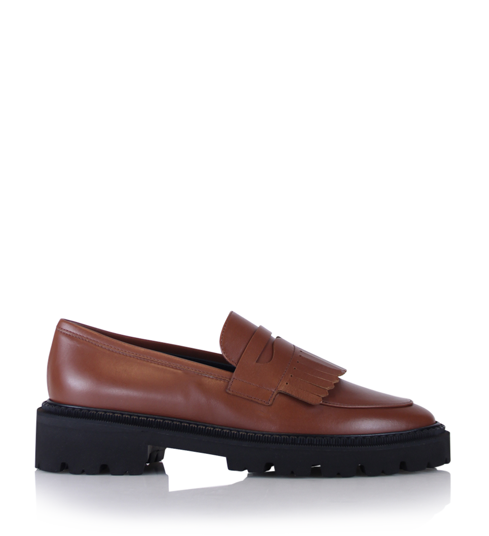 Tereza, Brown Leather, Loafers