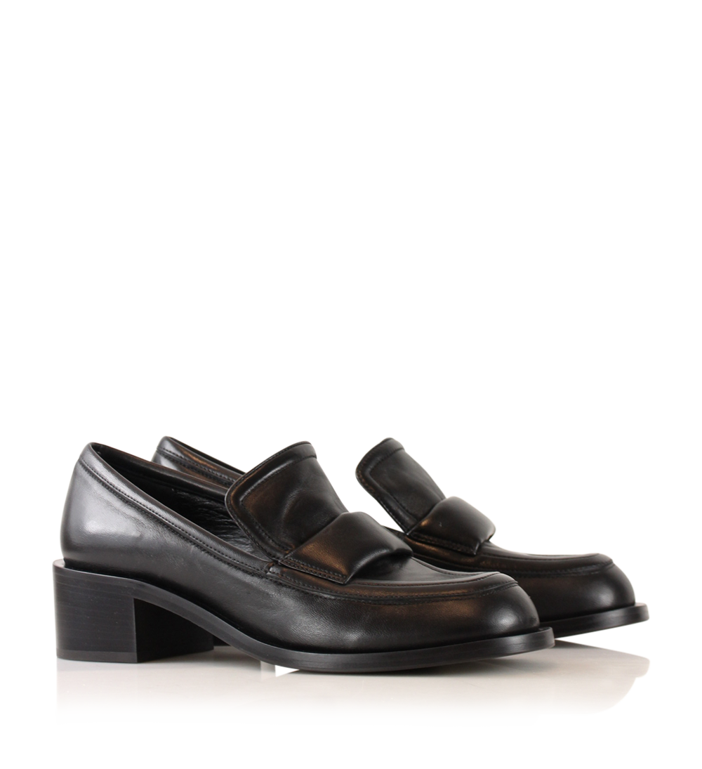 Vera, Black Leather, Loafers