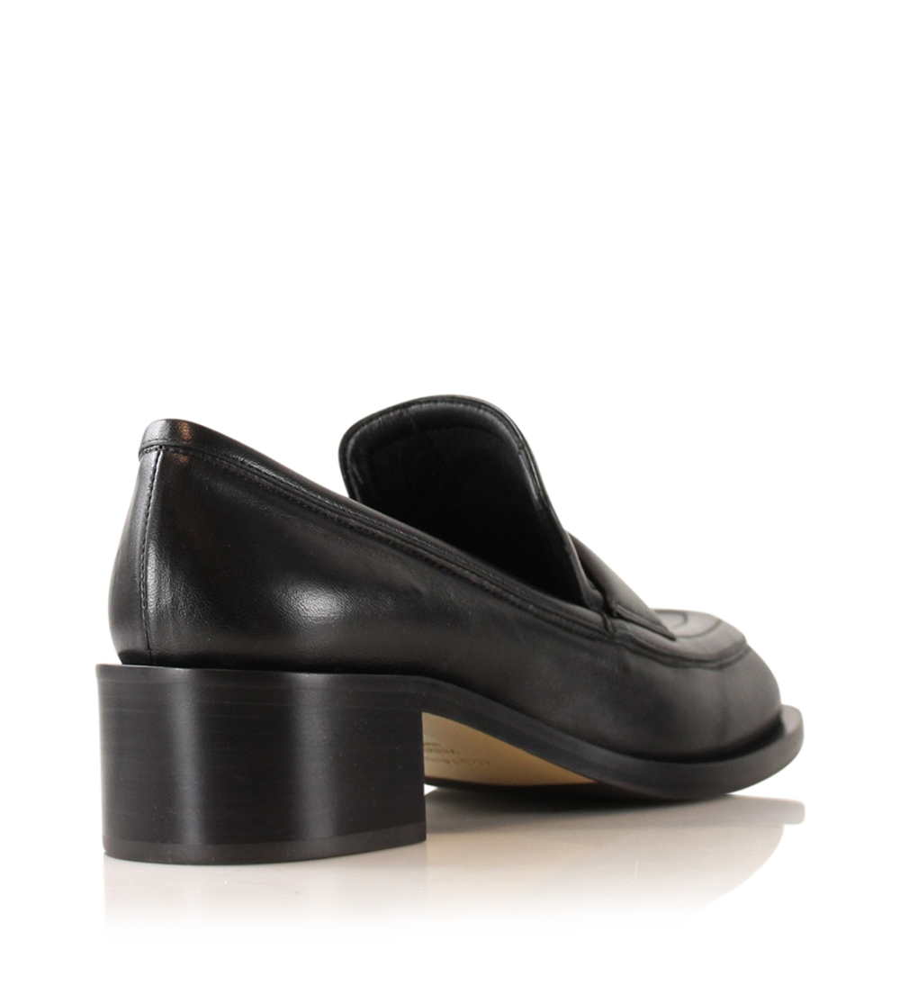 Vera, Black Leather, Loafers