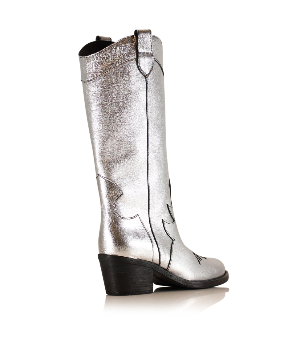 Wendy, Silver Leather, Boots
